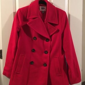 Adorable red pea coat!